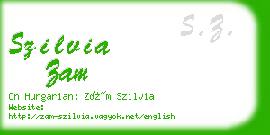 szilvia zam business card
